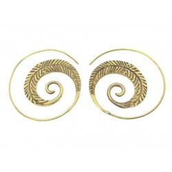 Créole doré spirale feuille ethnique N°21