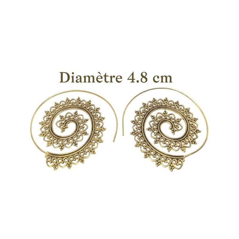 Boucle d'oreille ( créole dorée) en laiton N°18