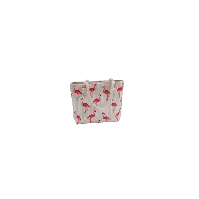 Mini Sac corde marine flamant rose Dimension 28X13 cm