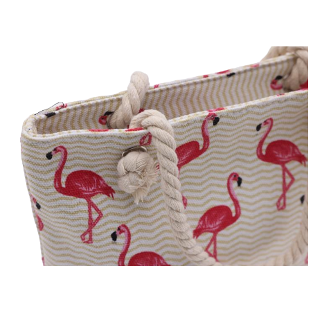 HDG Coussin décoratif de patio à motif mini flamants roses en bleu