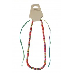 Colored fimo bead necklace