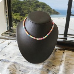 Collier perle fimo de couleur