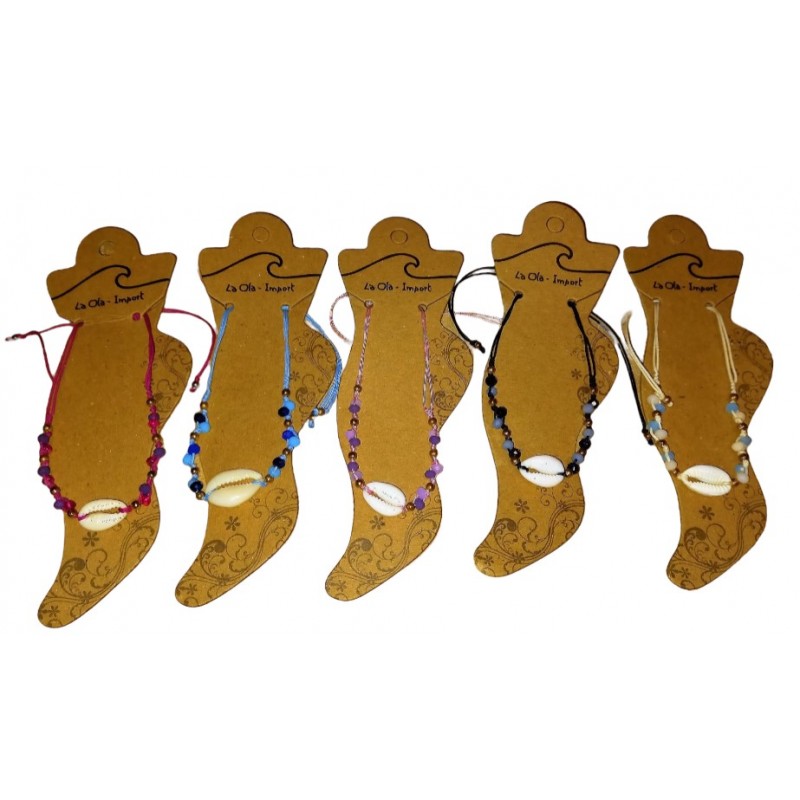 Chevillères perles et cauris