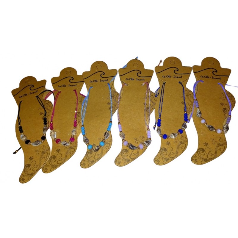 Chevillières perles et coquillages