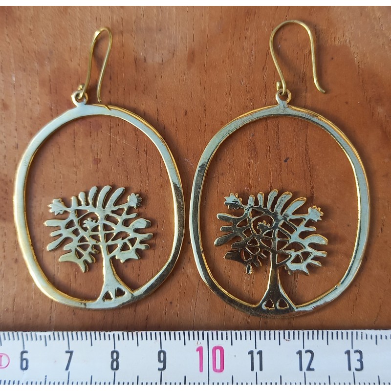 Boucle d'oreille en laiton "arbre de vie"N°16