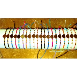 Bracelet fantaisie coeur doré en acier inoxydable