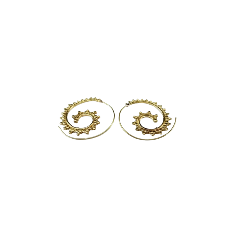 Boucle d'oreille laiton spirale