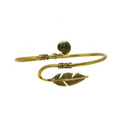 Bangle torsadé avec lume et pierre naturelle