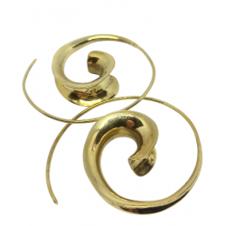 Boucles d'oreilles créoles laiton spirale