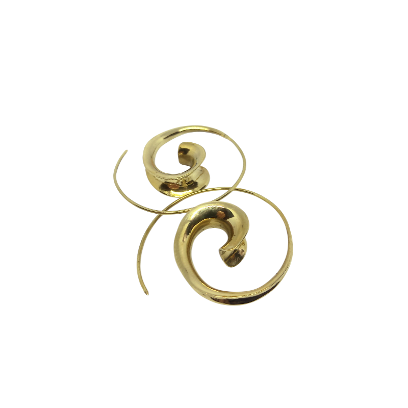 Boucles d'oreilles créoles laiton spirale