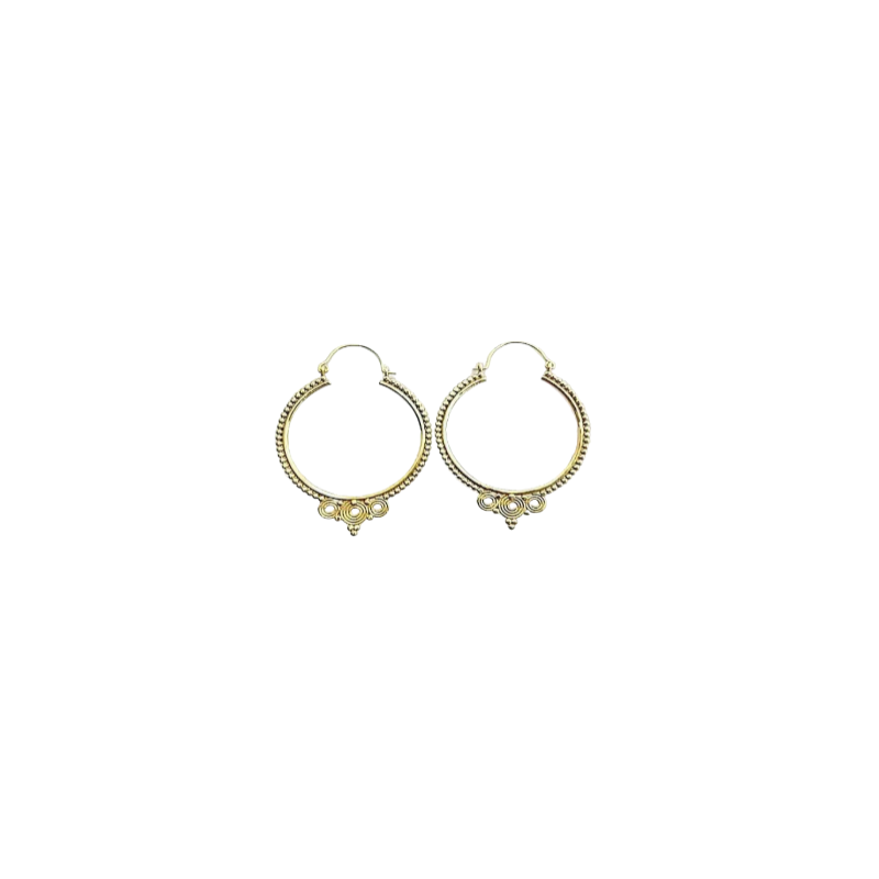 Boucles d'oreille XL laiton style "bohème chic"
