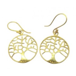 Boucle d'oreille en laiton "arbre de vie"