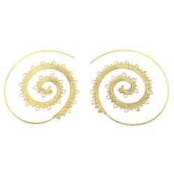 Boucles d'oreille spirale laiton Ø4 cm