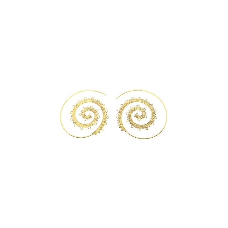 Boucles d'oreille spirale laiton Ø4 cm