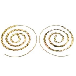Boucle d'oreille laiton spirale torsadée