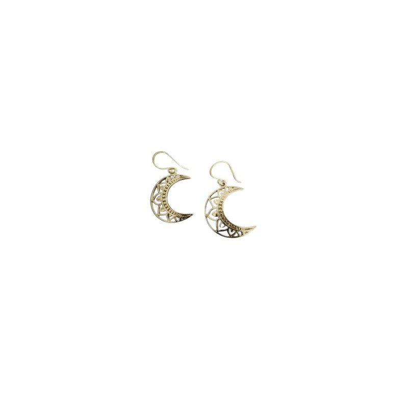 Boucles D'oreilles laiton "croissant de lune"