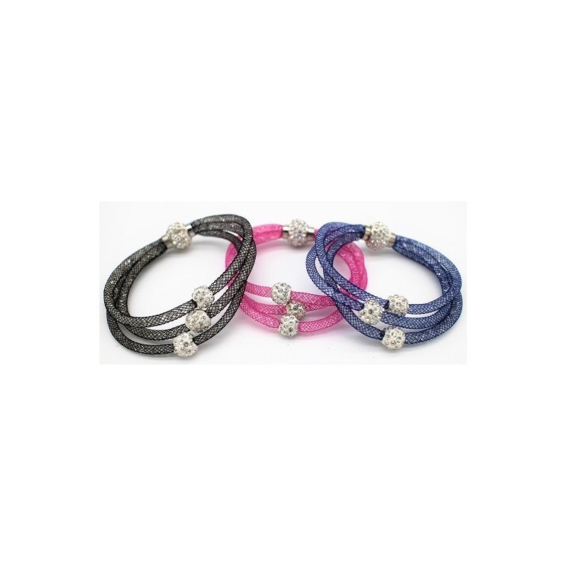 Bracelet style "swarosky" tubulaire avec strass