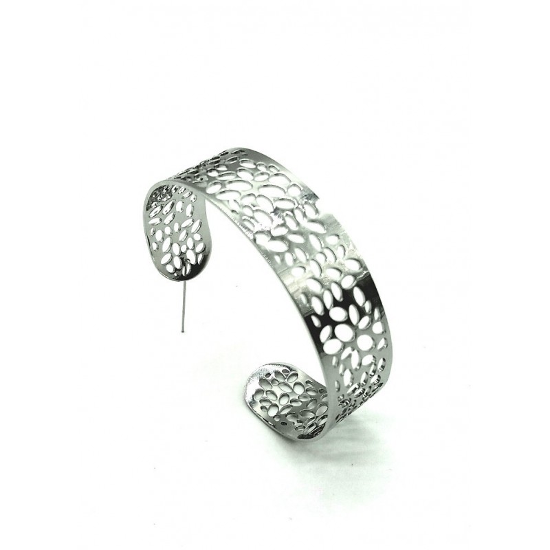 Bracelet Fantaisie Manchette en Acier inoxydable Argenté