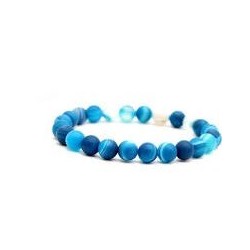 Bracelet agate bleu Ø 6 mm