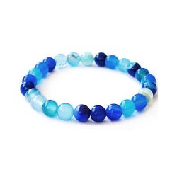 Bracelet agate bleu Ø8mm