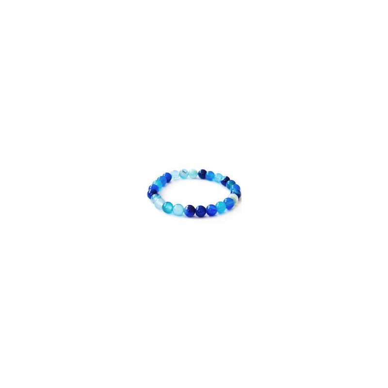 Bracelet agate bleu Ø 8mm