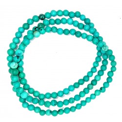 Bracelet collier turquoise (howlite) perles Ø4 mm