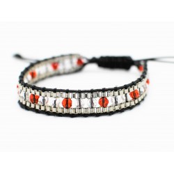 Bracelet noir ethnique perles en Crystal