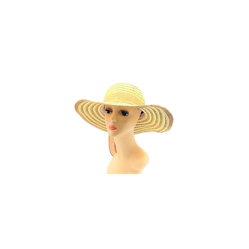 Capeline à rayure marron clair