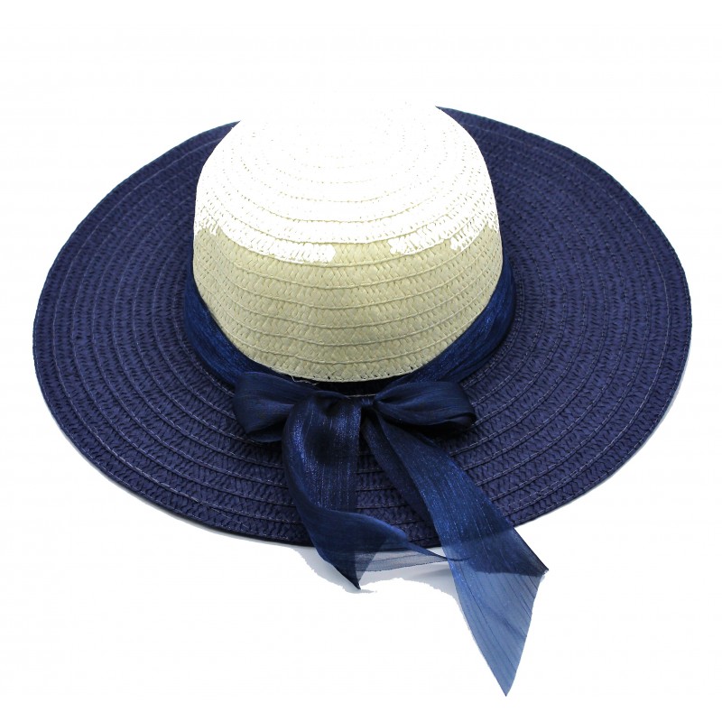 Capeline Bleu avec ruban