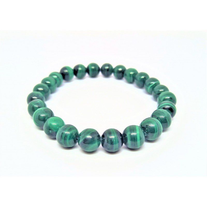 Bracelet en malachite 24 perle de Ø 7,5 mm.