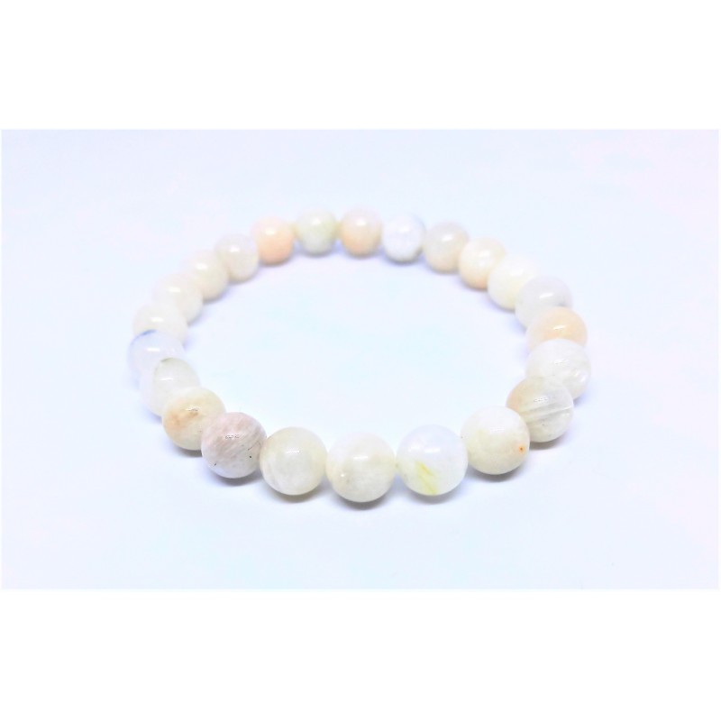 Bracelet boules en pierre de lune Ø8 mm